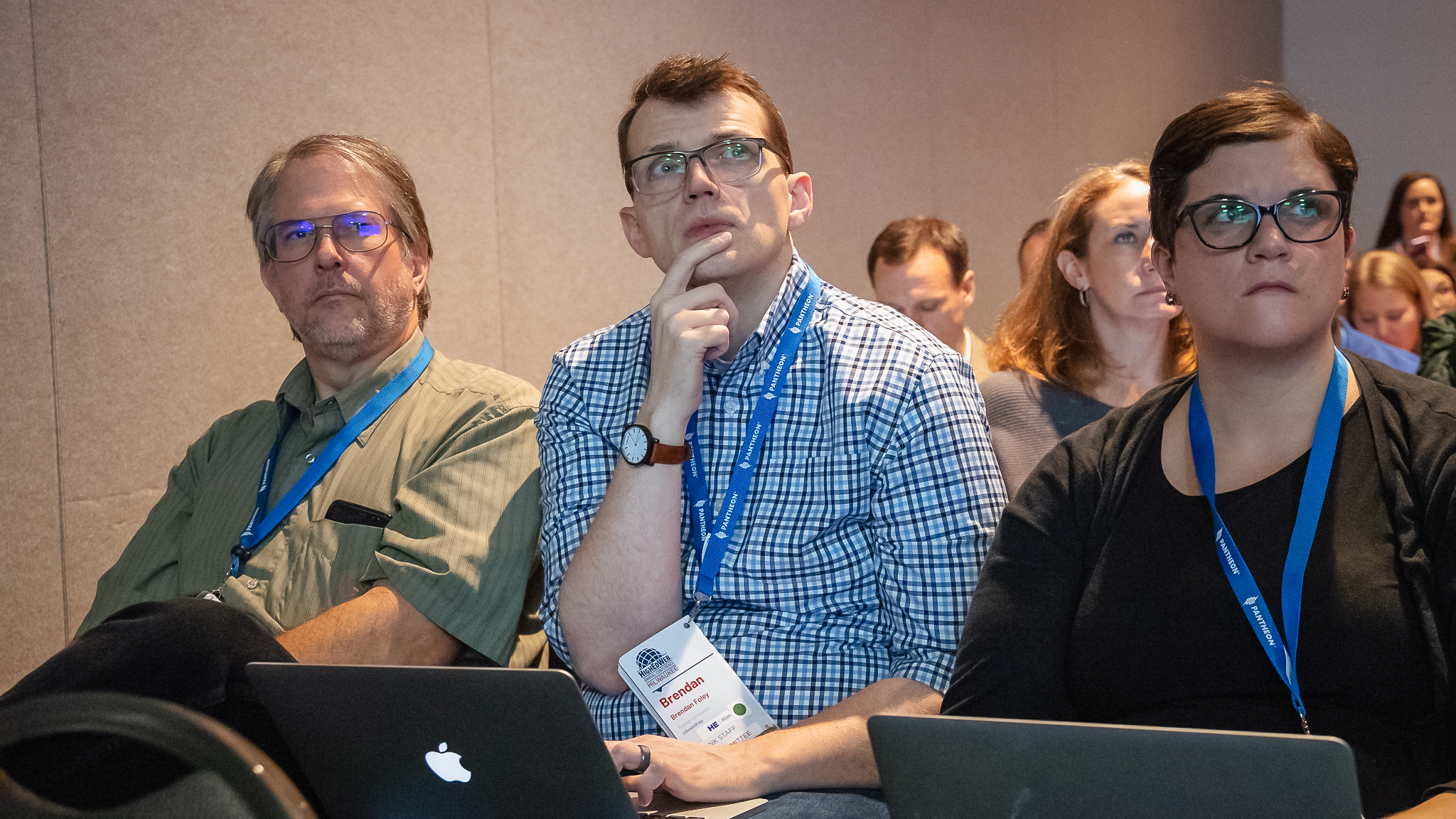 Brendan seated at a session during HighEdWeb ’19