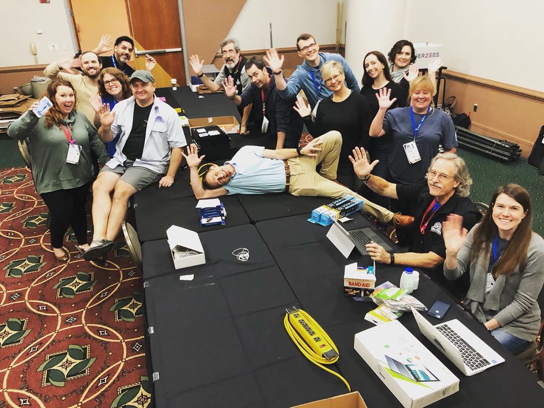 HighEdWeb volunteers work on packing up after the conference